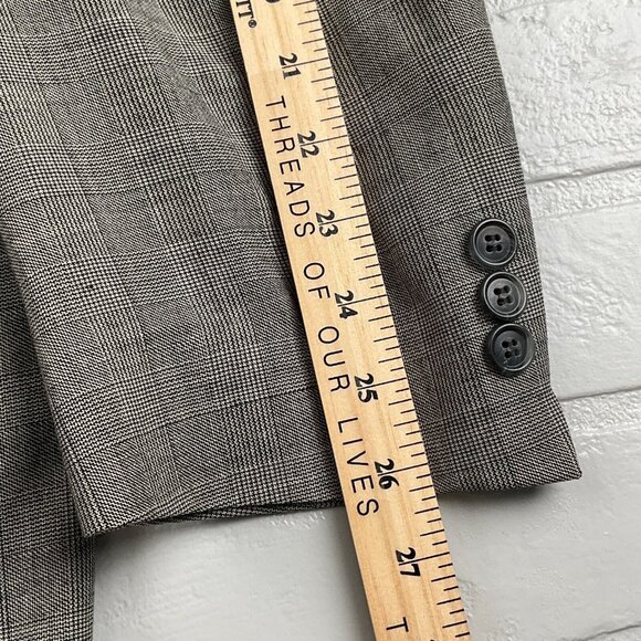 Sterling & Hunt Kuppenheimer Blazer Men‎ 44 Black White Plaid Premier Ed USA VTG - Picture 13 of 16